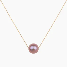 Floating Pink Pearl Necklace 14kt Gold