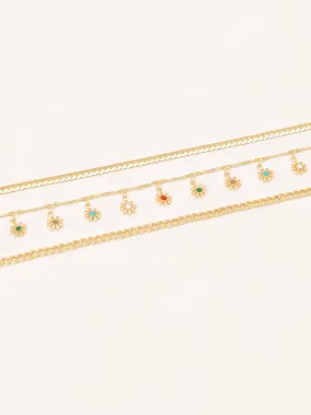 Floral Anklet Set