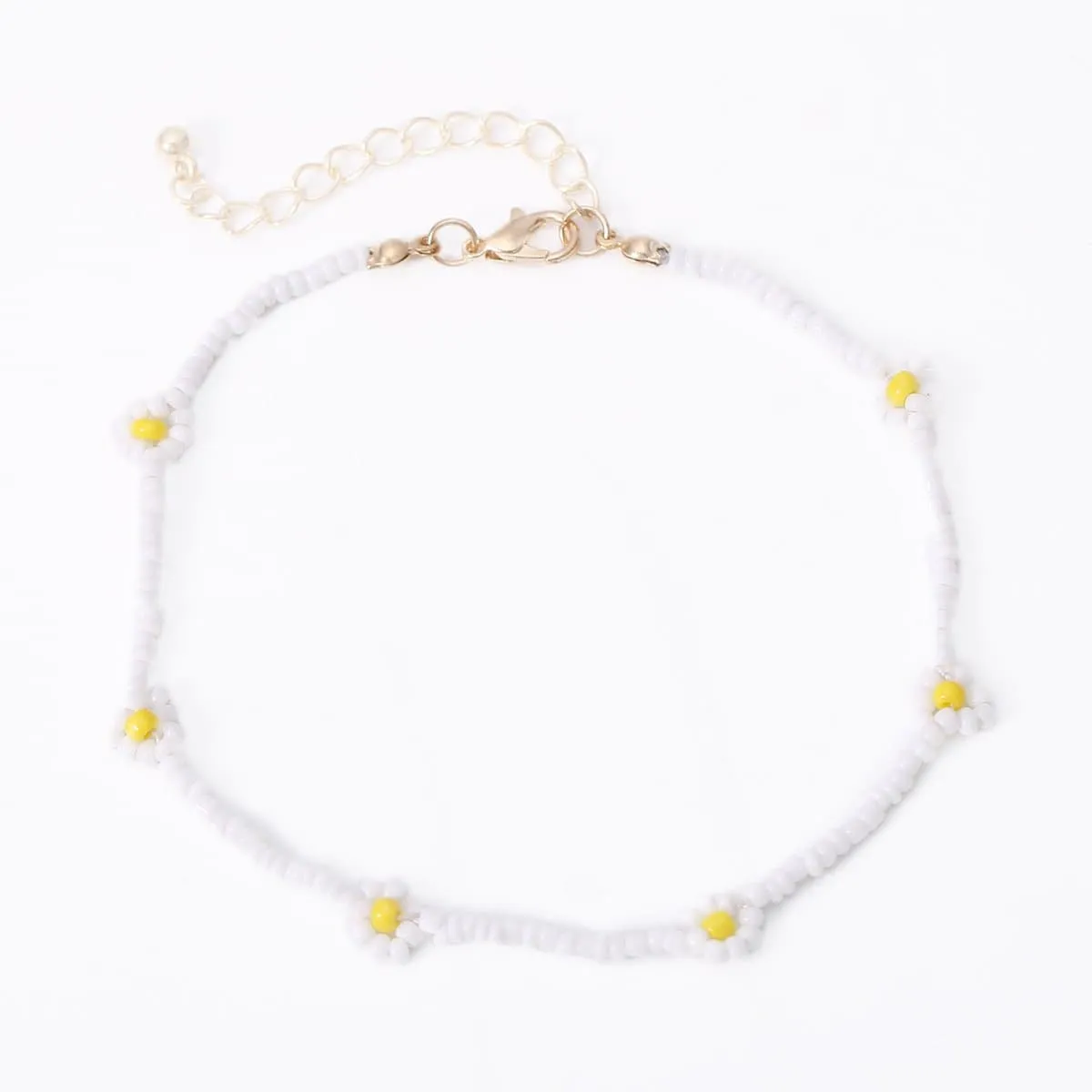 Flower beaded multicolor anklet