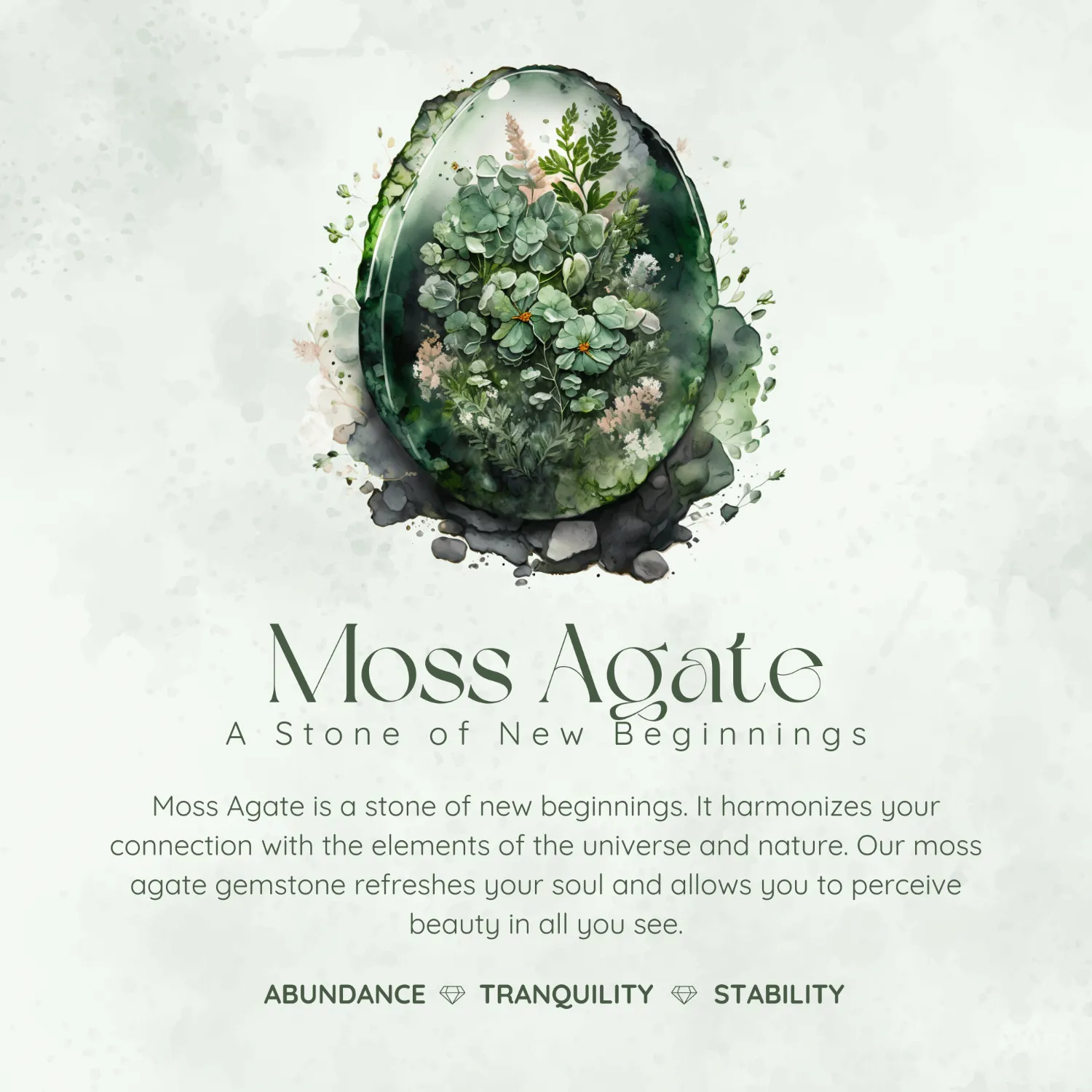 Foliage Whispers Moss Agate Necklace