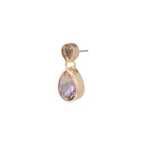 Forever & Always a Pair – Love : Ametrine & Amethyst Gemstone Double Drop Earring