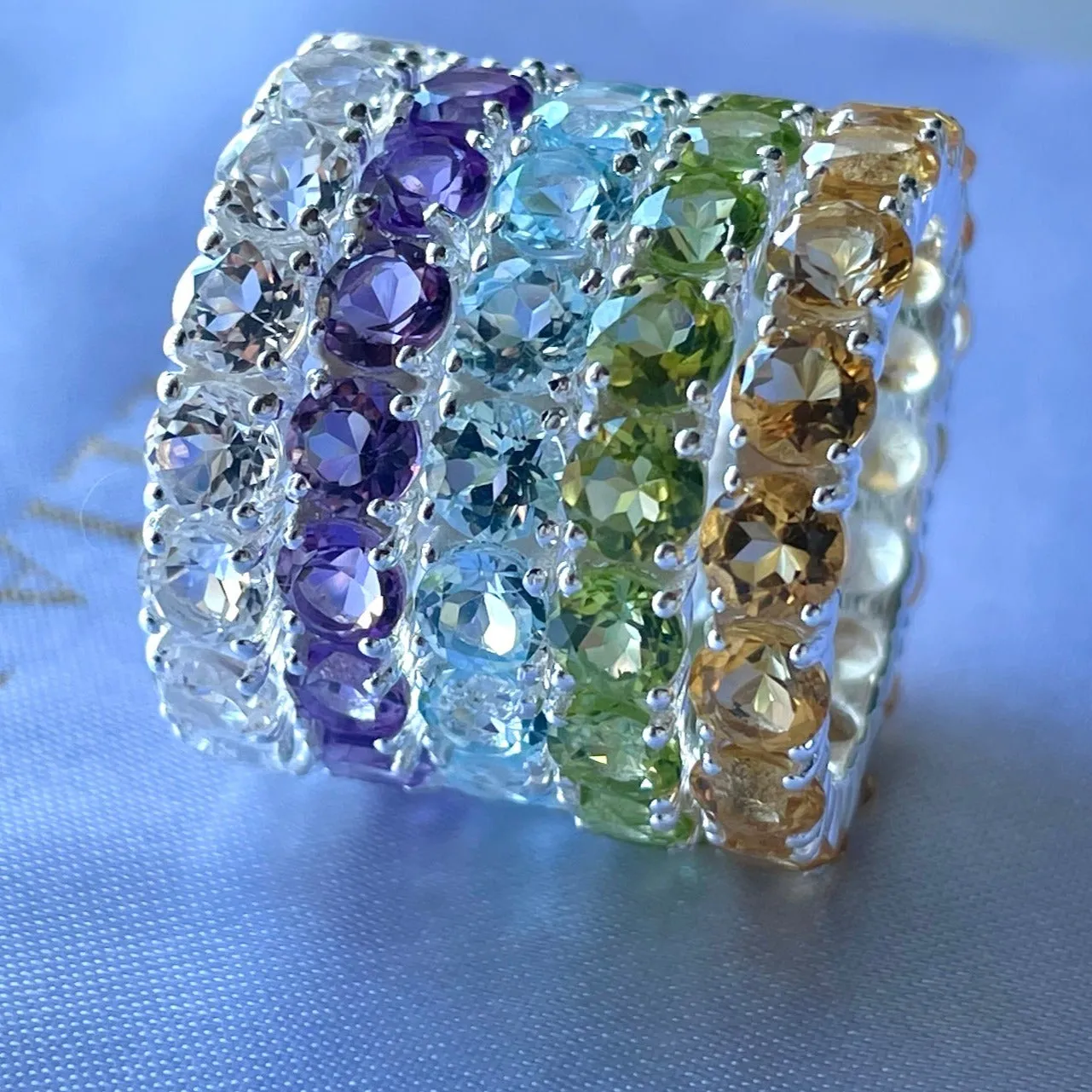 Gemstone Eternity Rings