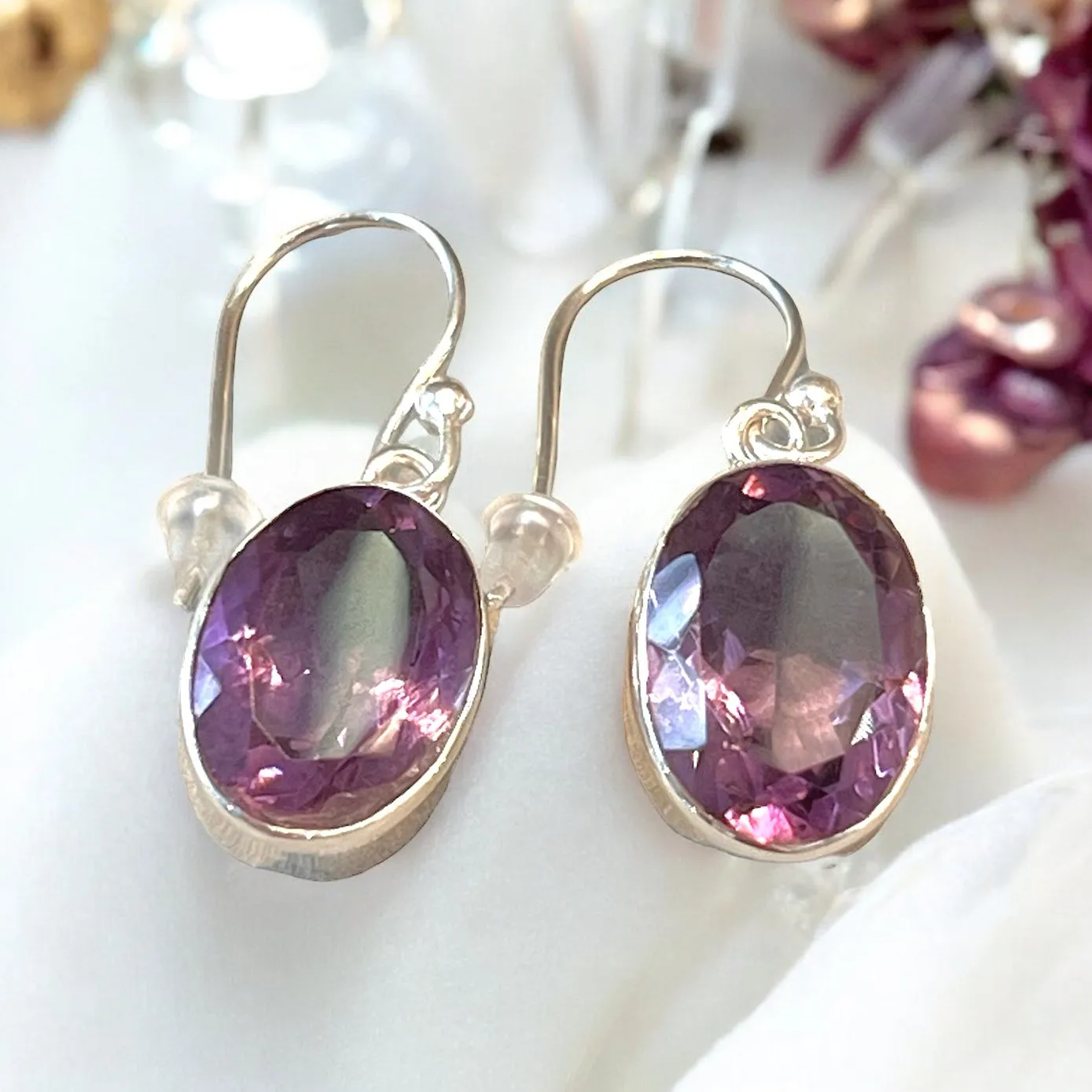 Genuine Amethyst Gemstone Earrings