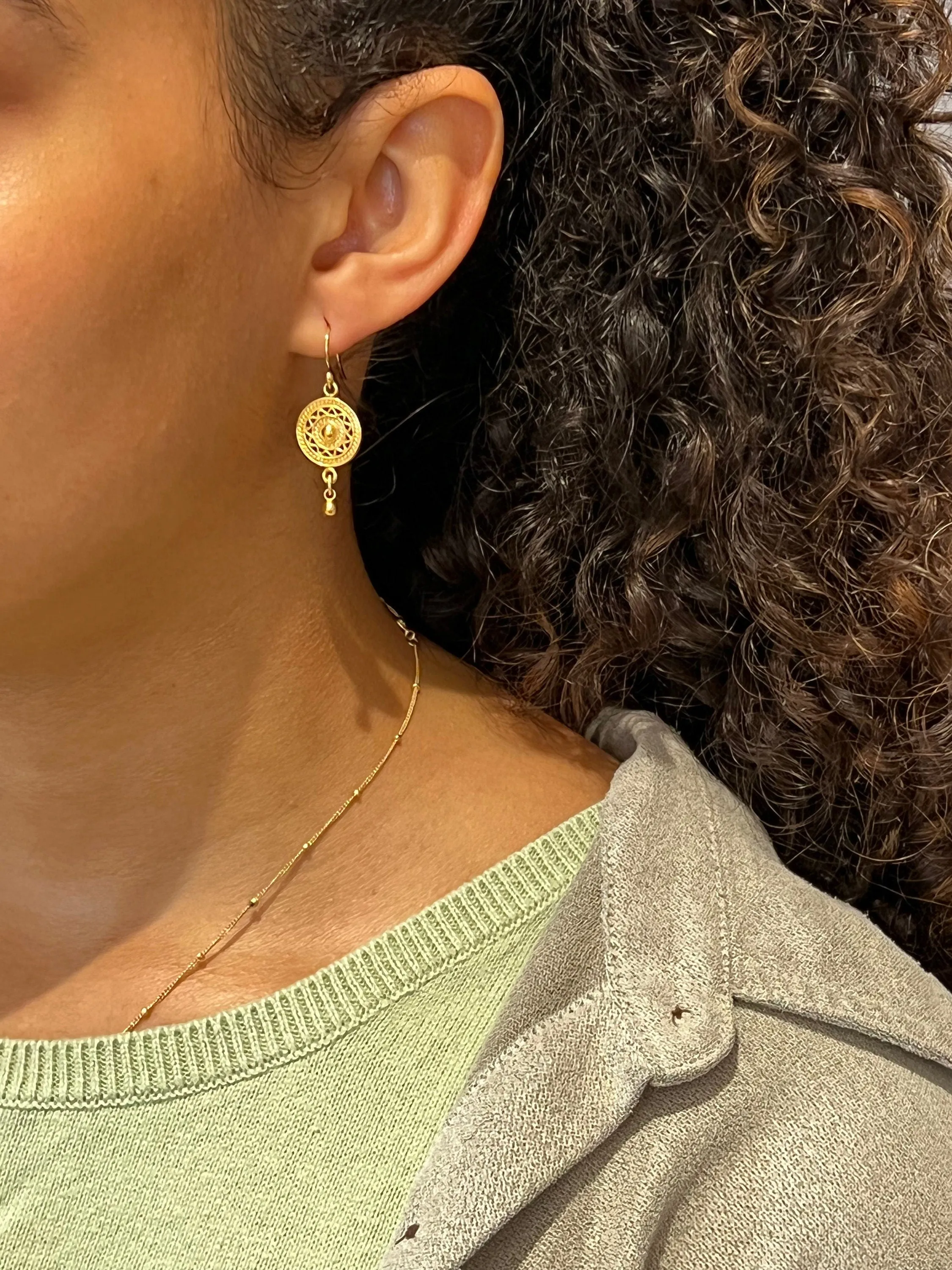 Geo Drop Earrings - Gold