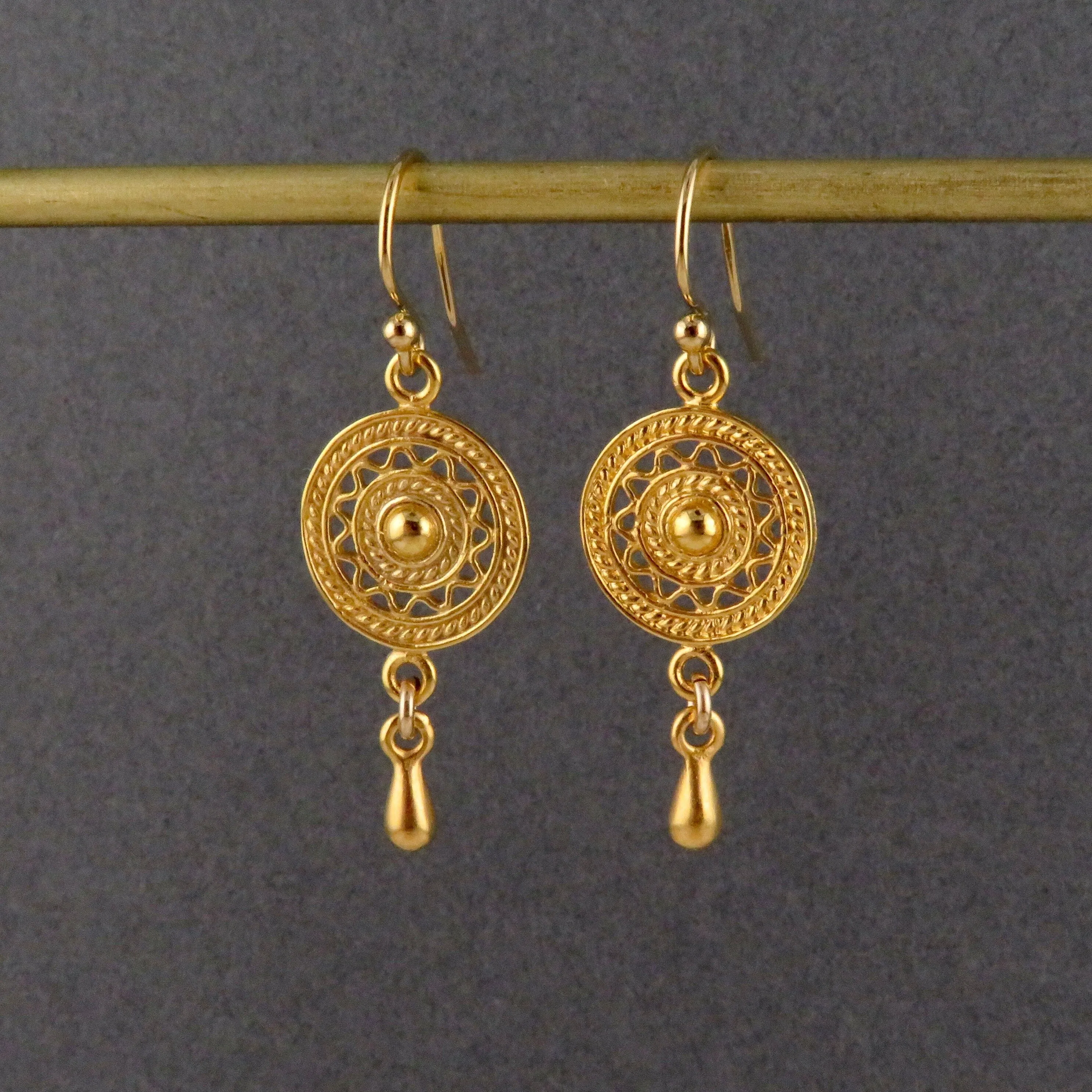 Geo Drop Earrings - Gold