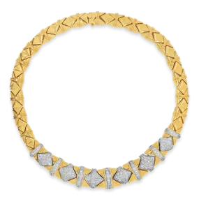 Gold & Diamond Choker Estate Necklace