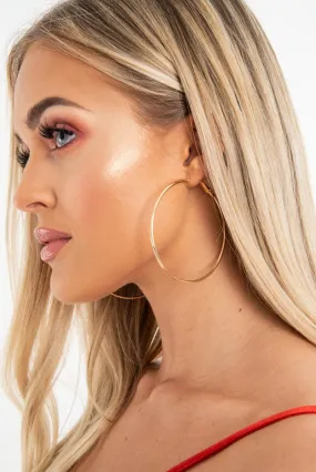 Gold Basic Large Hoop Earrings - Kaiana