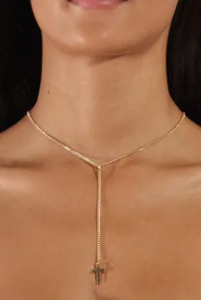 Gold Chain Cross Choker - Riona