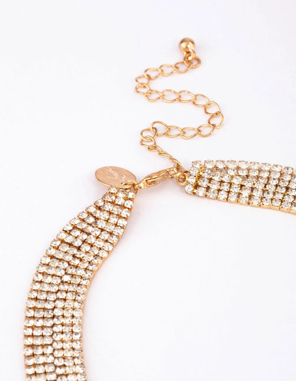 Gold Choker Y-Shaped Cup Chain Necklace