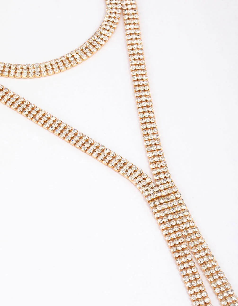 Gold Choker Y-Shaped Cup Chain Necklace