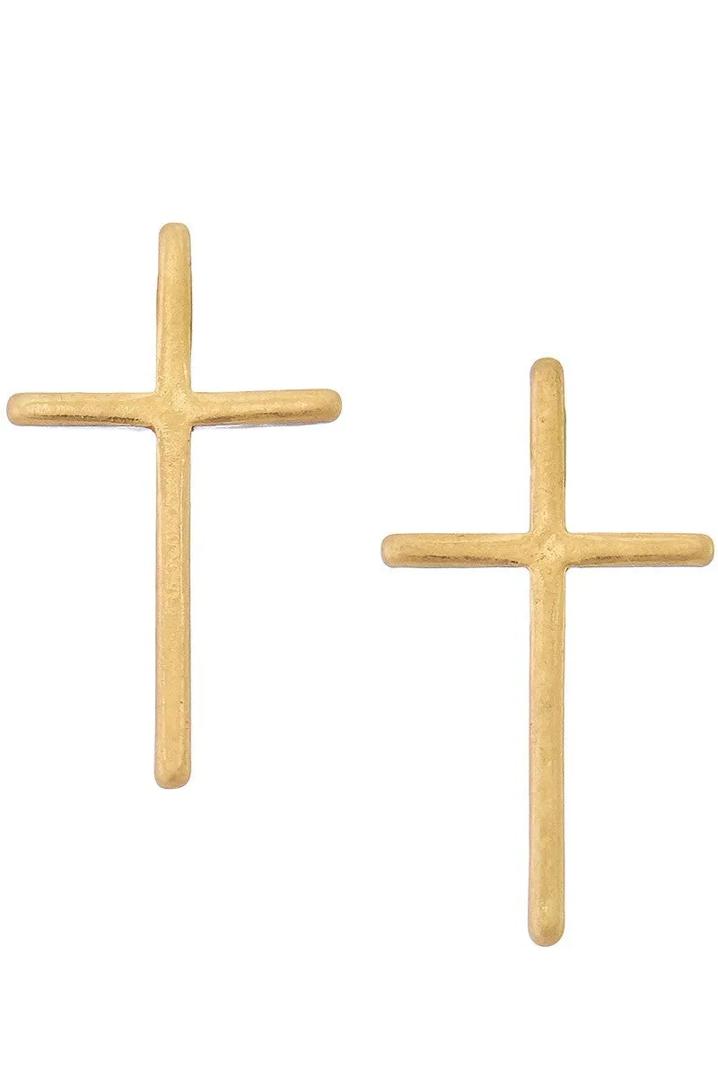 Gold Cross Earrings