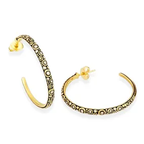 Gold Little Windows Hoop Earrings