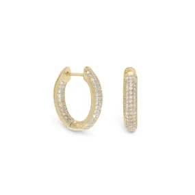 Gold Plated CZ Hoop Earrings