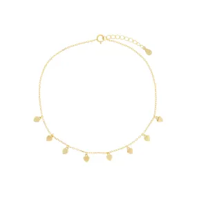 gold plated heart charm anklet