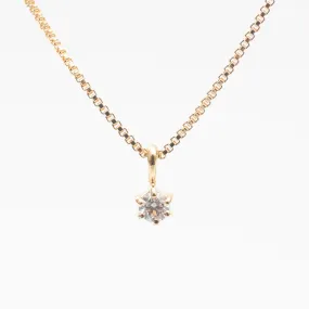 Gold Vermeil Round Claw Set White Topaz Necklace