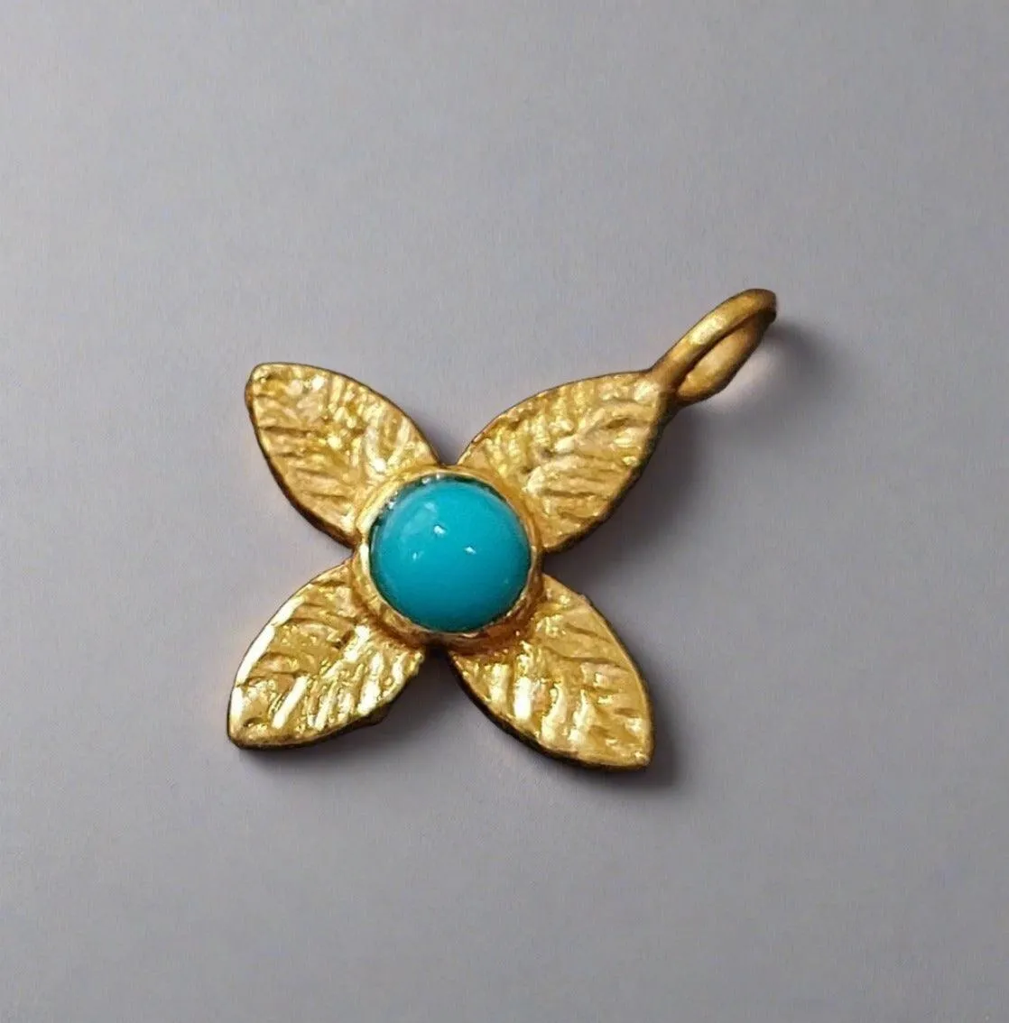 Gold Vermeil Turquoise Charm