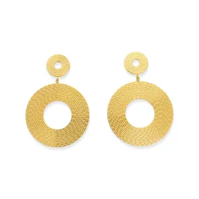 Gold Water Resistant Double Hoop Earrings