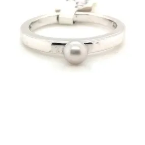 Grey Freshwater Pearl Silver Ring