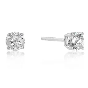 Haley Round Cut Stud Earrings – 7mm  | 2ct | Sterling Silver