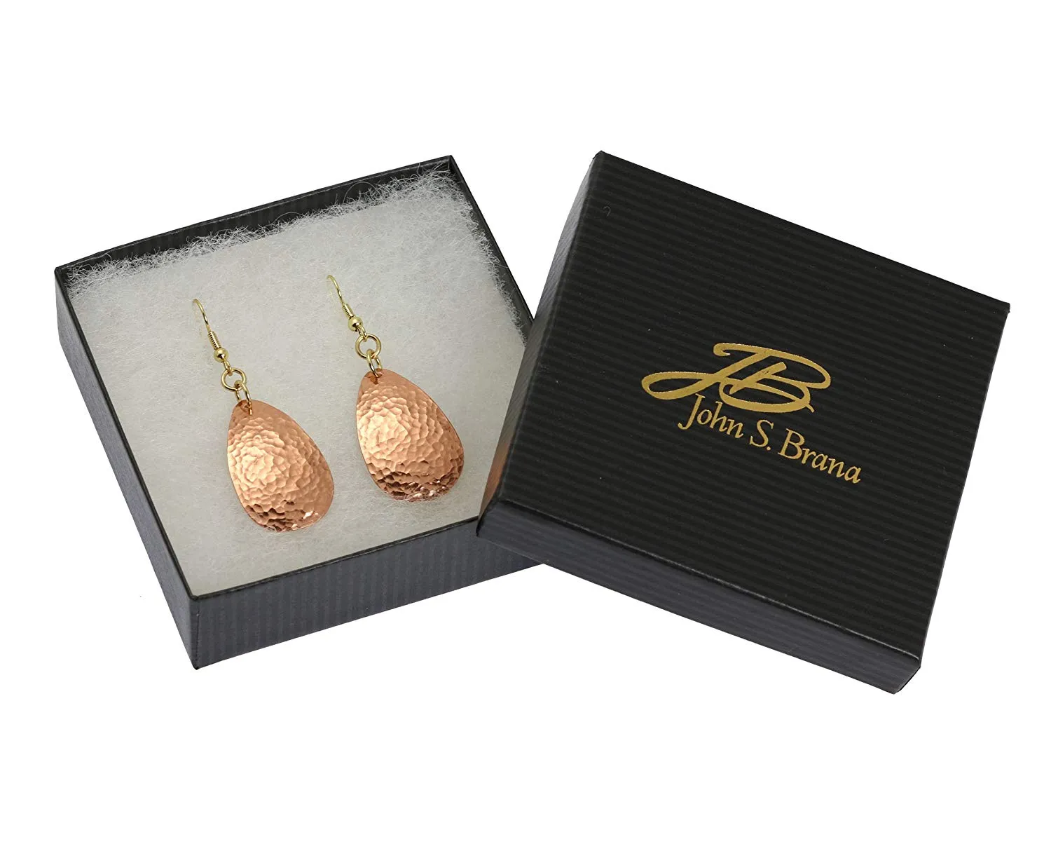 Hammered Copper Medium Tear Drop Earrings