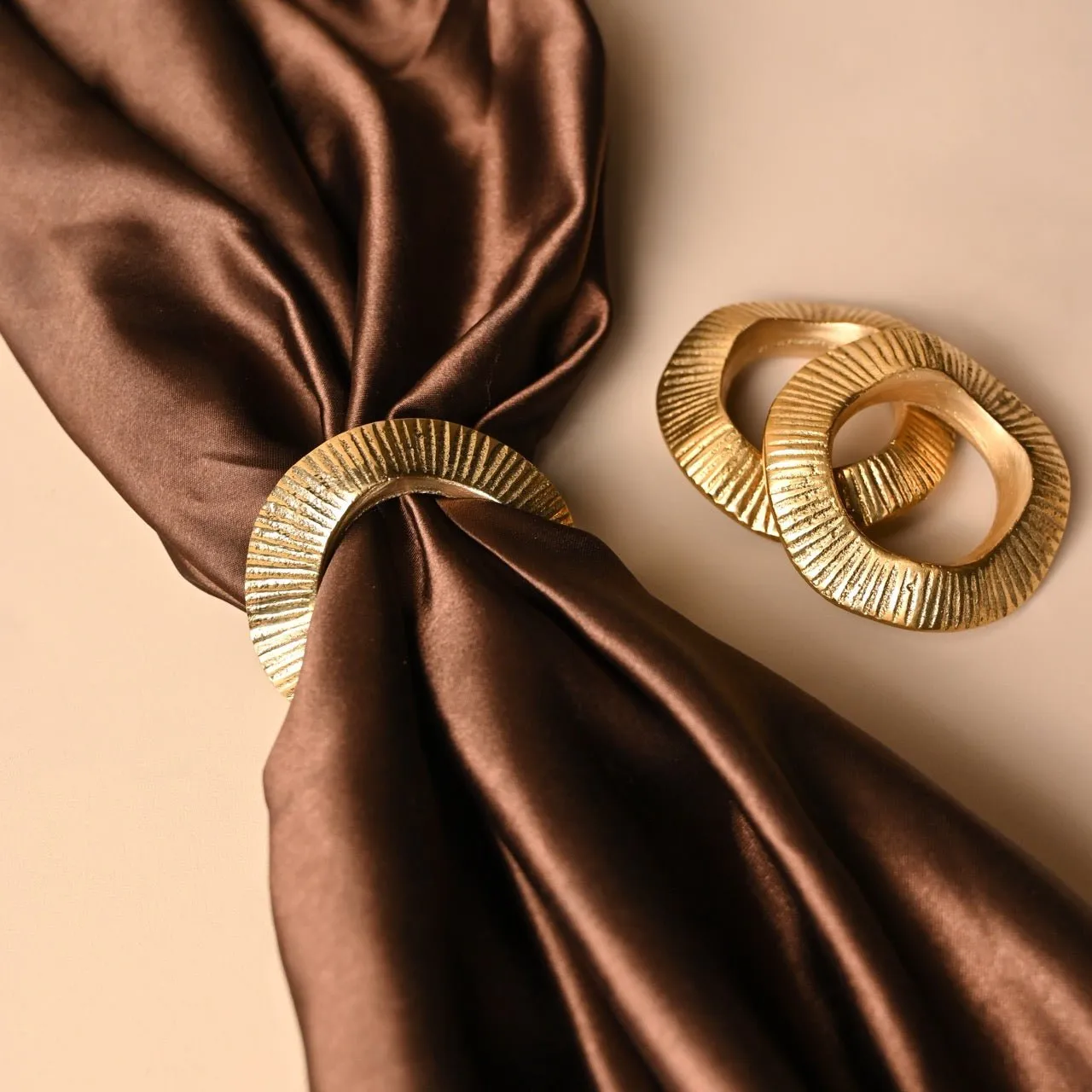 Handcrafted Gehna Napkin Rings | Brass Table Decor