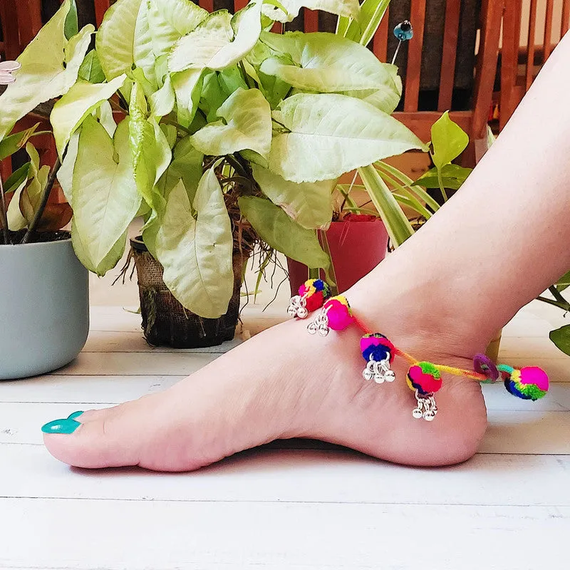 Handmade Anklet for Women | Multicolor | Ghungroos