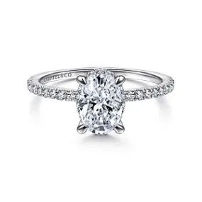 Hart - 14K White Gold Hidden Halo Oval Diamond Engagement Ring