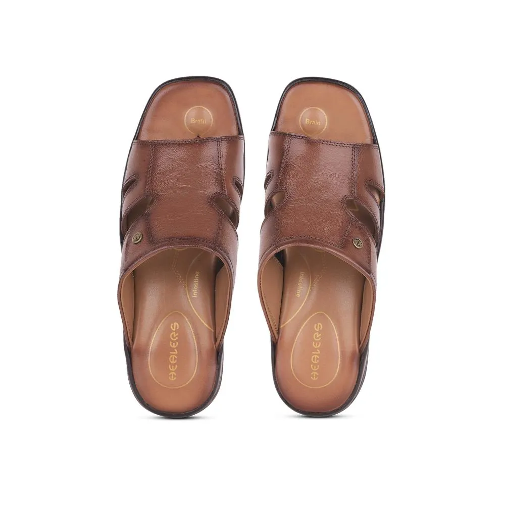 Healers Casual Tan Toe Ring Slippers For Men 2013-903 By Liberty