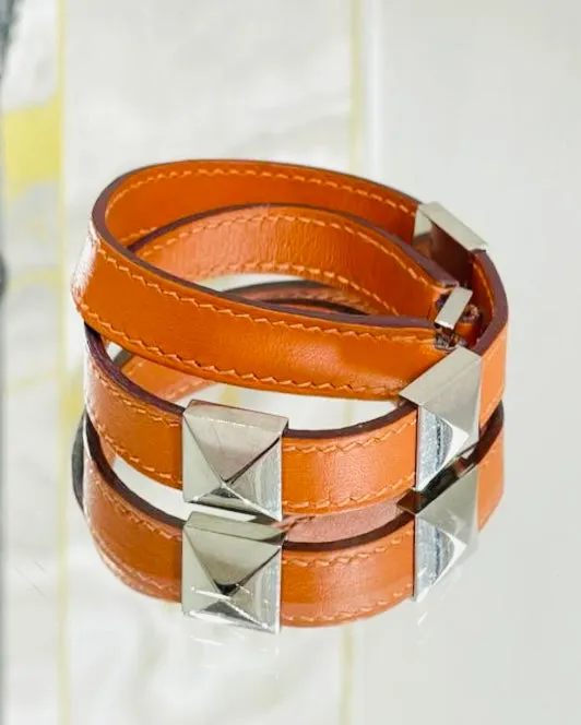 Hermes Multi Stud Medor Rockstud Wrap Bracelet