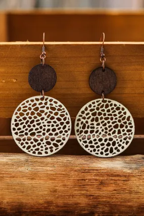 Hollow Wooden Round Drop Earrings | PRE ORDER