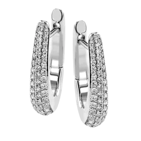 Hoop Earrings in 18k Gold with Diamonds