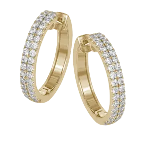 Hoop Earrings in 18K Gold with Diamonds