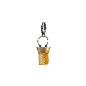 Imperial Topaz Crystal Charm - Sterling Silver   22k Gold