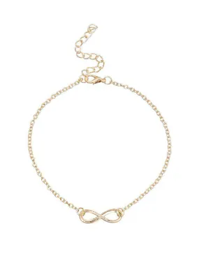 Infinity Symbol Anklet - Gold