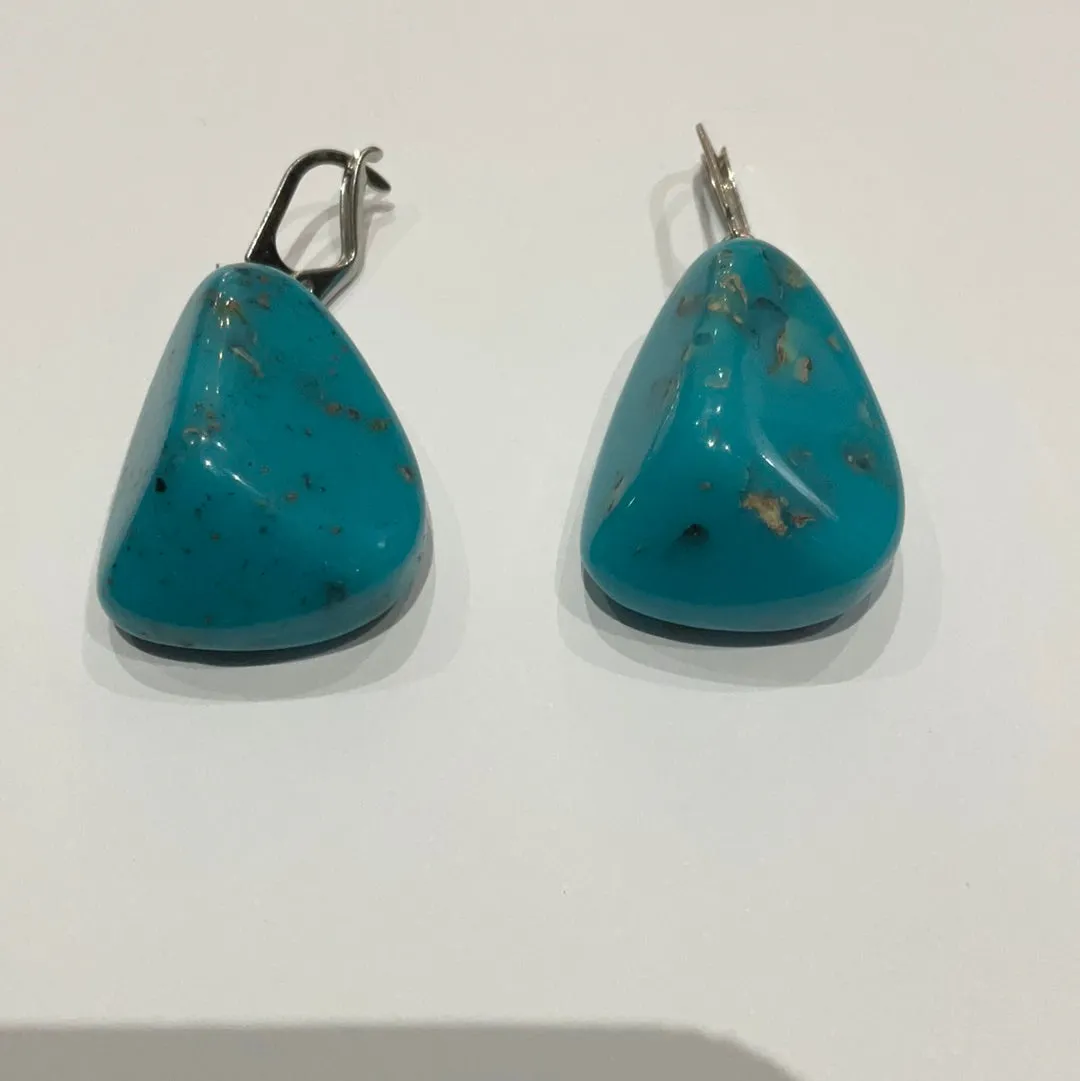 Jackie Brazil Sugar Resin Flintstone Turquoise Earrings