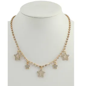 JAN44198 - Rhinestone Star Charm Necklace