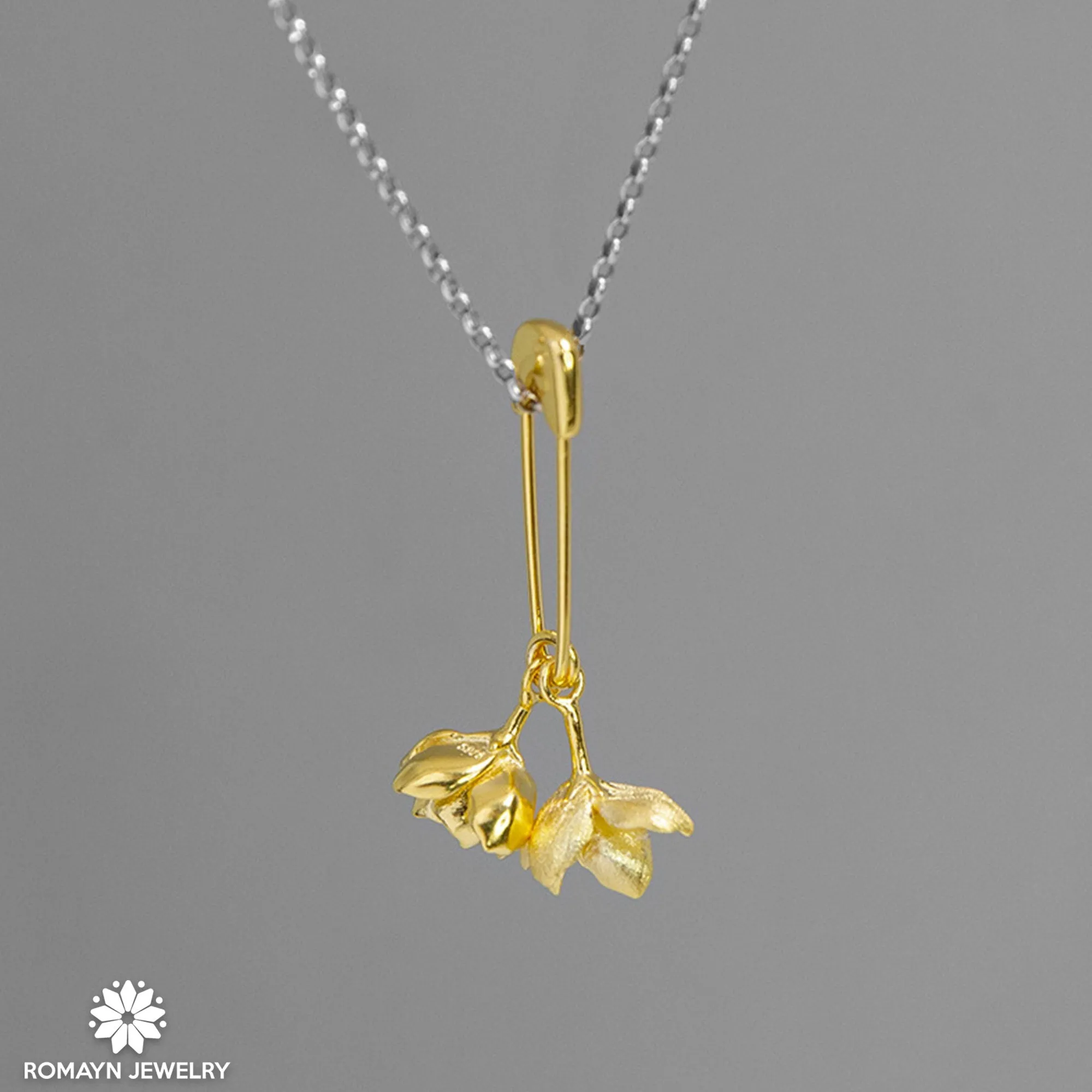 Jasmine Flower Pin Necklace