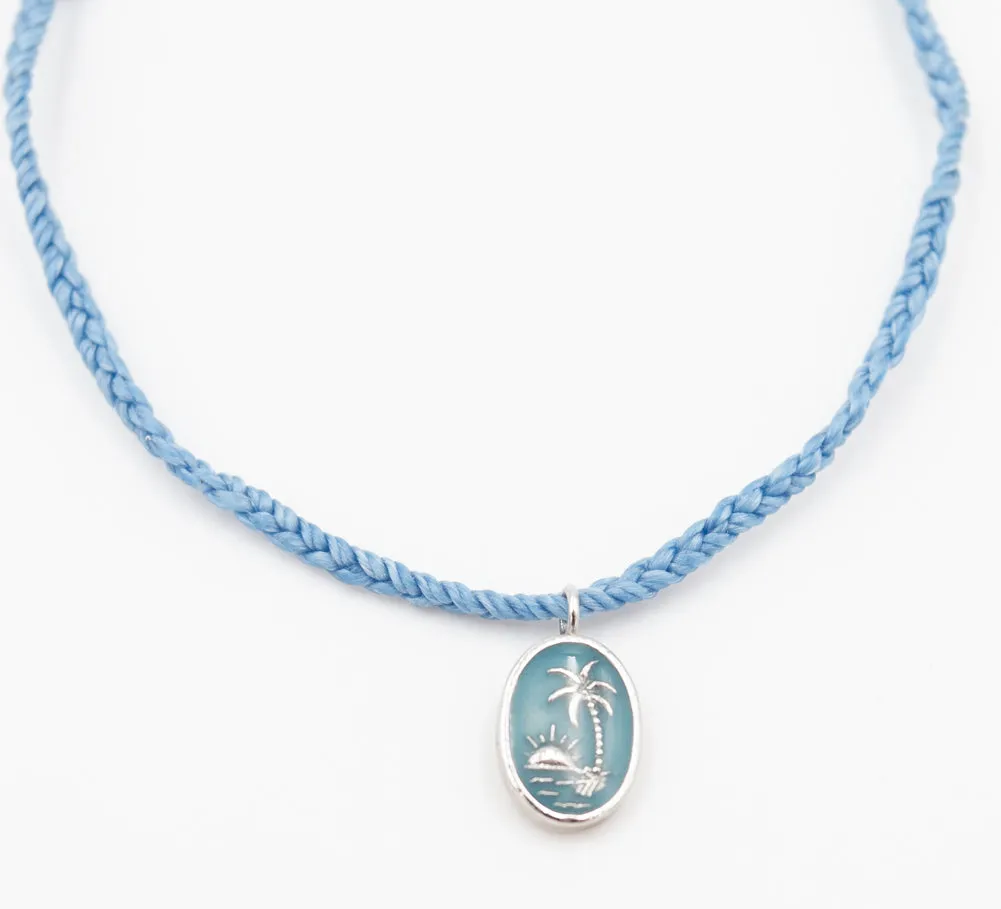 Jeweled Palm Silver in Pale Blue by Pura Vida