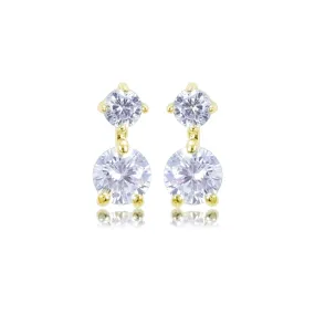 Kay 6mm Round CZ Drop Gold Stud Earrings