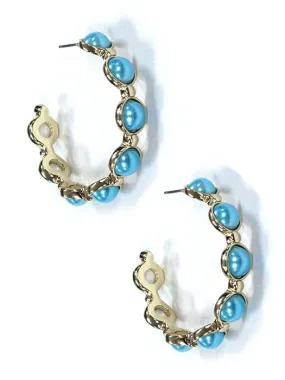 KE8783 Bubble C Shape Hoop Earrings