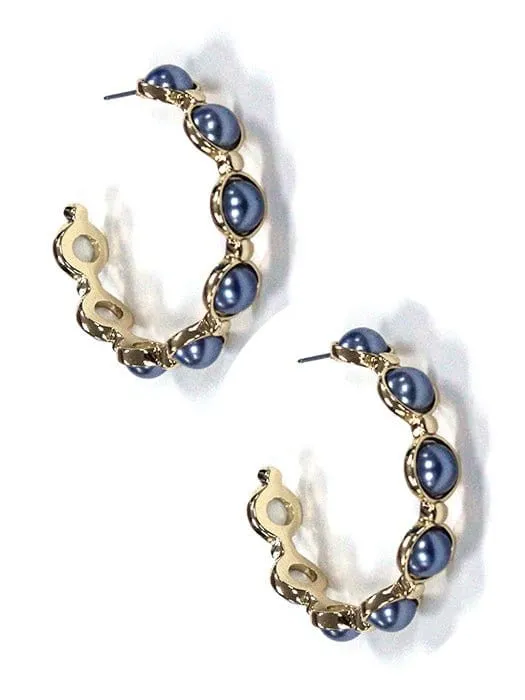 KE8783 Bubble C Shape Hoop Earrings