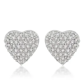 Kendal Pave Heart Stud Earrings  | 0.7ct