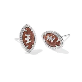 Kendra Scott | Football Silver Stud Earrings in Orange Goldstone