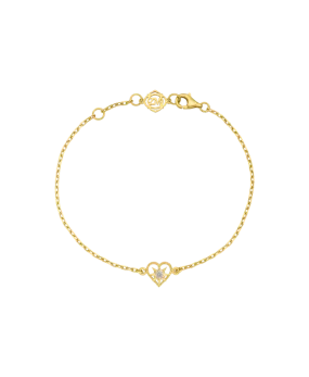 Kind Heart Bracelet | 22k Gold Plate | White Zircon