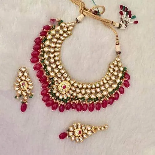 Kundan Square Jadau Necklace Set