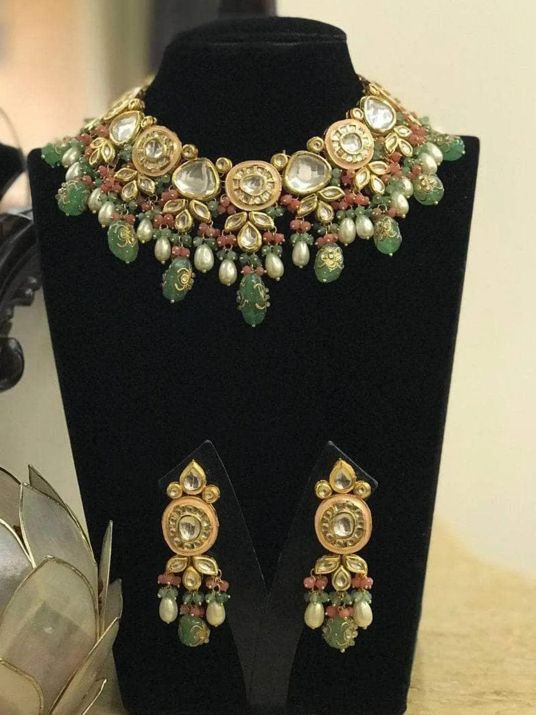 Kundan With Meena Design Necklace Set