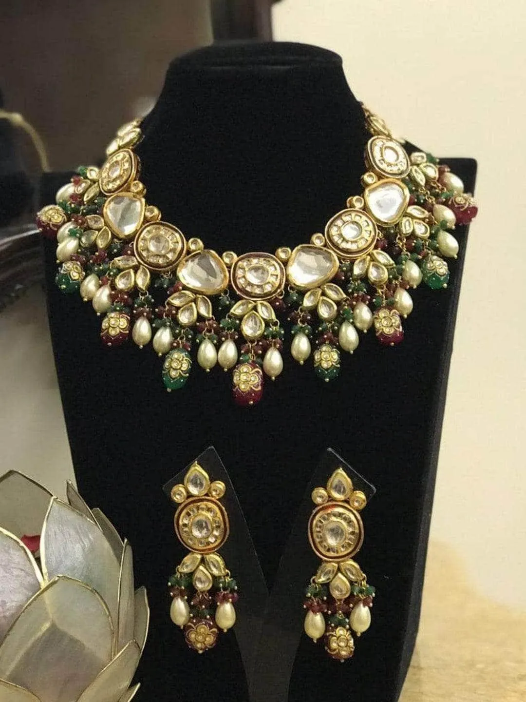 Kundan With Meena Design Necklace Set