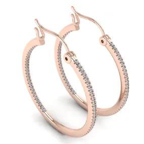 Lab Grown Diamond Rose Gold Hoop Earrings ER1D