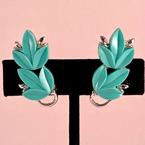 Late 50s/ Early 60s Turquoise Thermoset Earrings