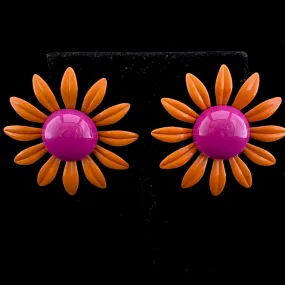 Late 60s/ Early 70s Enamel Flower Earrings